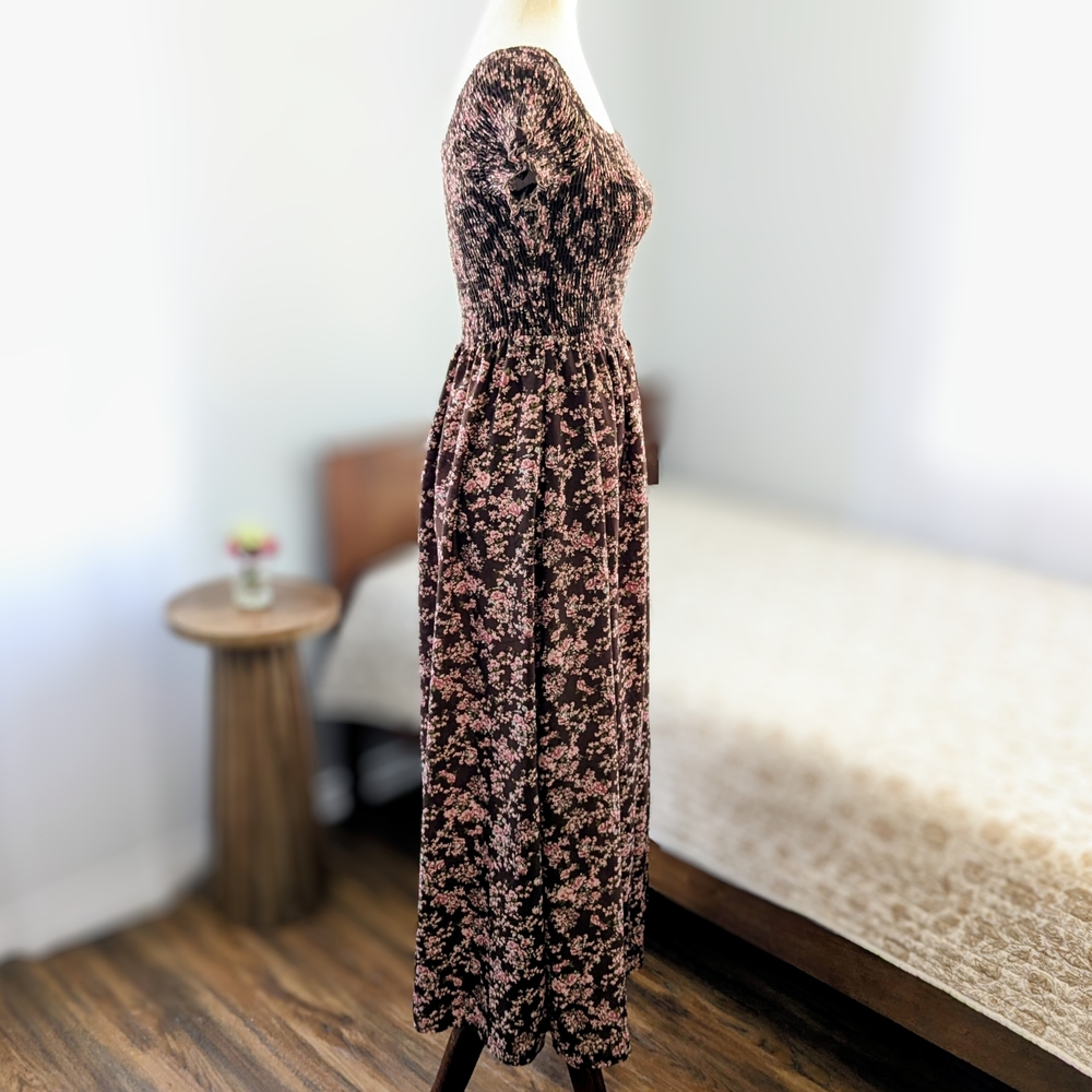 NWOT Off Shoulder Floral Maxi Dress Spring Cottagecore Festival Boho Western XS - Picture 4 of 16
